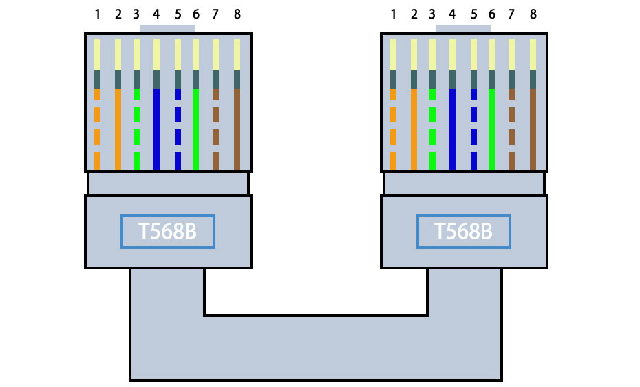 网线RJ45水晶头-直连线-双T568B接法